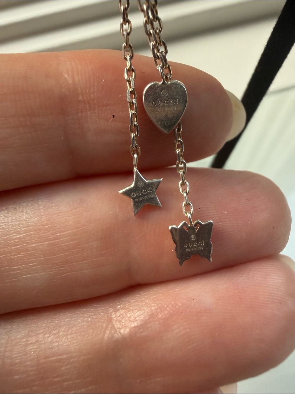 Gucci Silver Charm Chain Drop Earrings - Picture 6 of 10